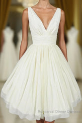 New Arrival V Neck Ivory Simple Short The Charming Chiffon Heomcoming For Homecoming Dress